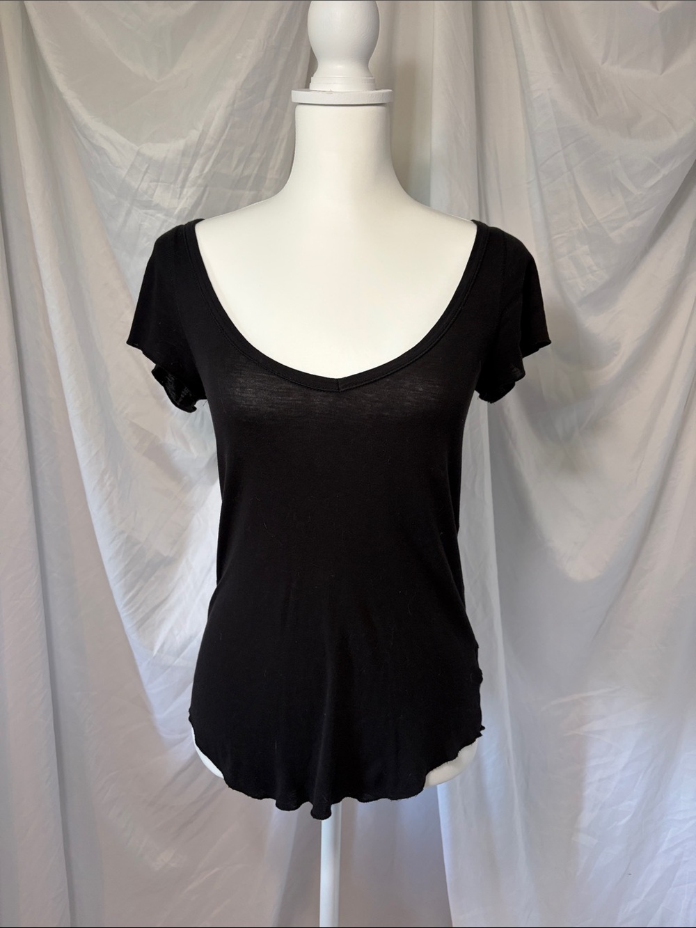 J. Crew Black Scoop-Neck Short Sleeve Tee